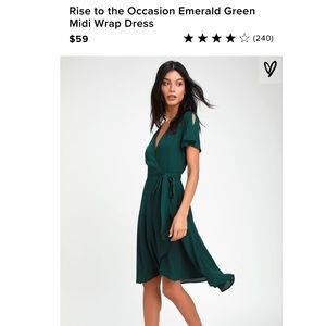 NWT Lulu’s Green Wrap Midi Dress
